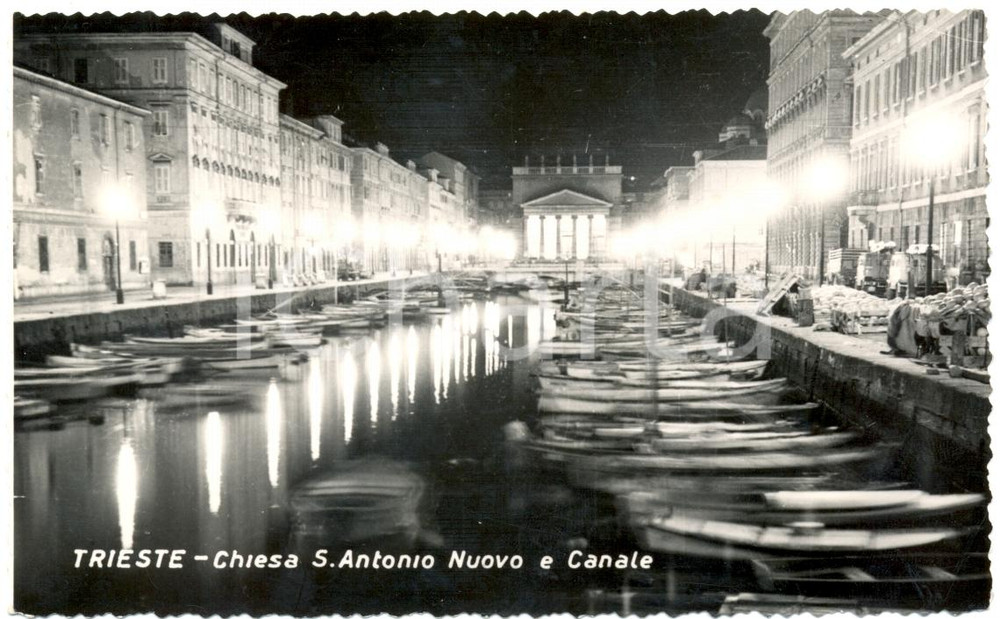 Cartolina originale da collezione 1958 TRIESTE Canale e Chiesa SANT ANTONIO TAUMATURGO Cartolina postale FP VG 1