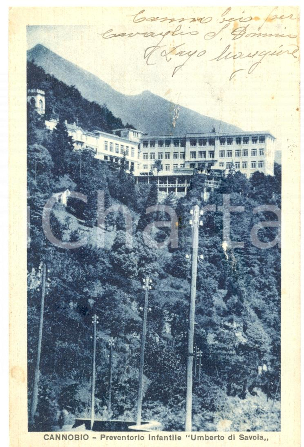 Cartolina originale da collezione 1934 CANNOBIO VB Preventorio Infantile UMBERTO DI SAVOIA Cartolina FP VG 1