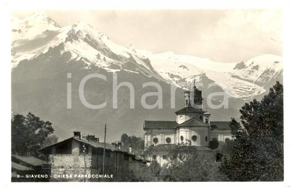 Cartolina originale da collezione 1941 GIAVENO TO Chiesa parrocchiale Cartolina postale FP VG 1