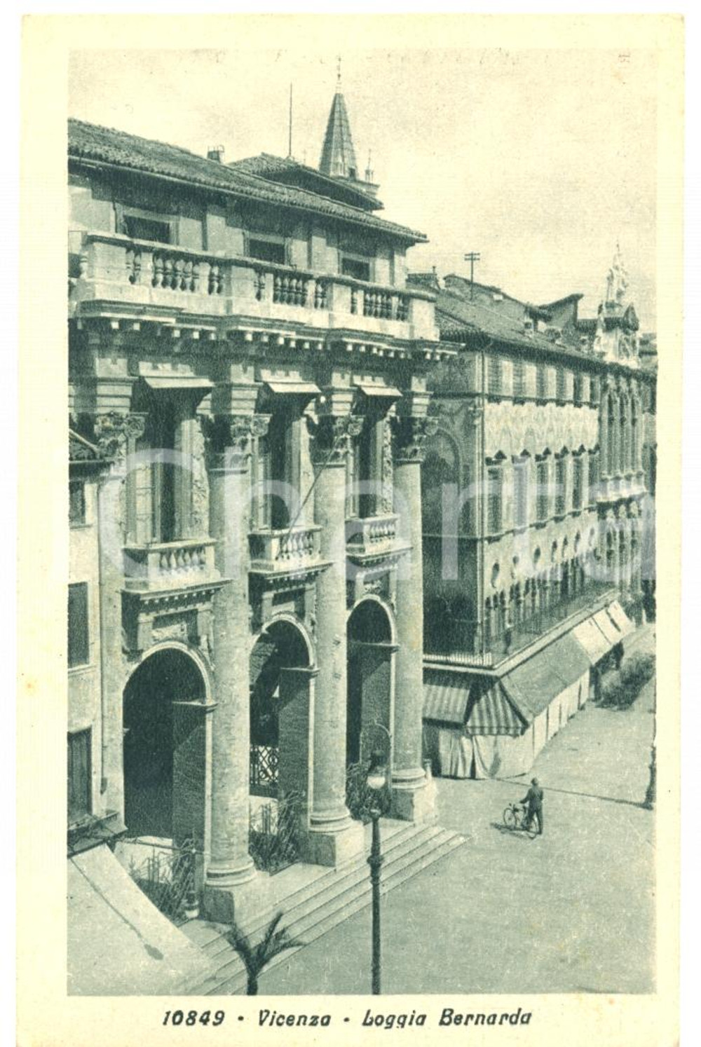 Cartolina originale da collezione 1935 VICENZA Loggia BERNARDA Cartolina postale ANIMATA FP VG 1