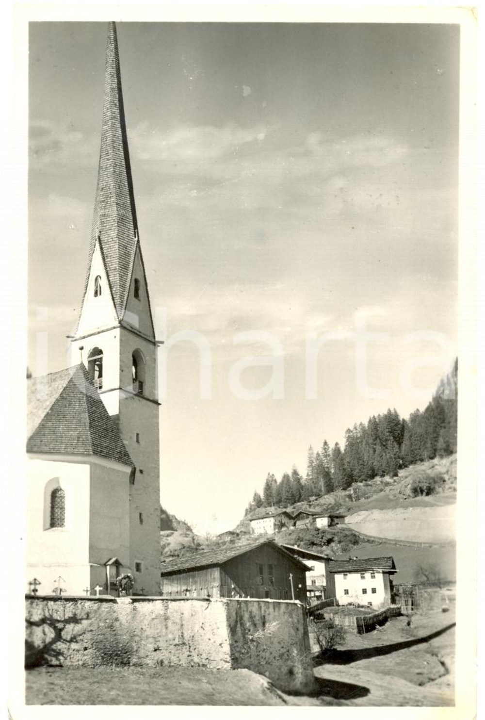 Cartolina originale da collezione 1958 MOSO IN PASSIRIA BZ Chiesa MARIA HIMMELFAHRT Cartolina postale FP VG 1