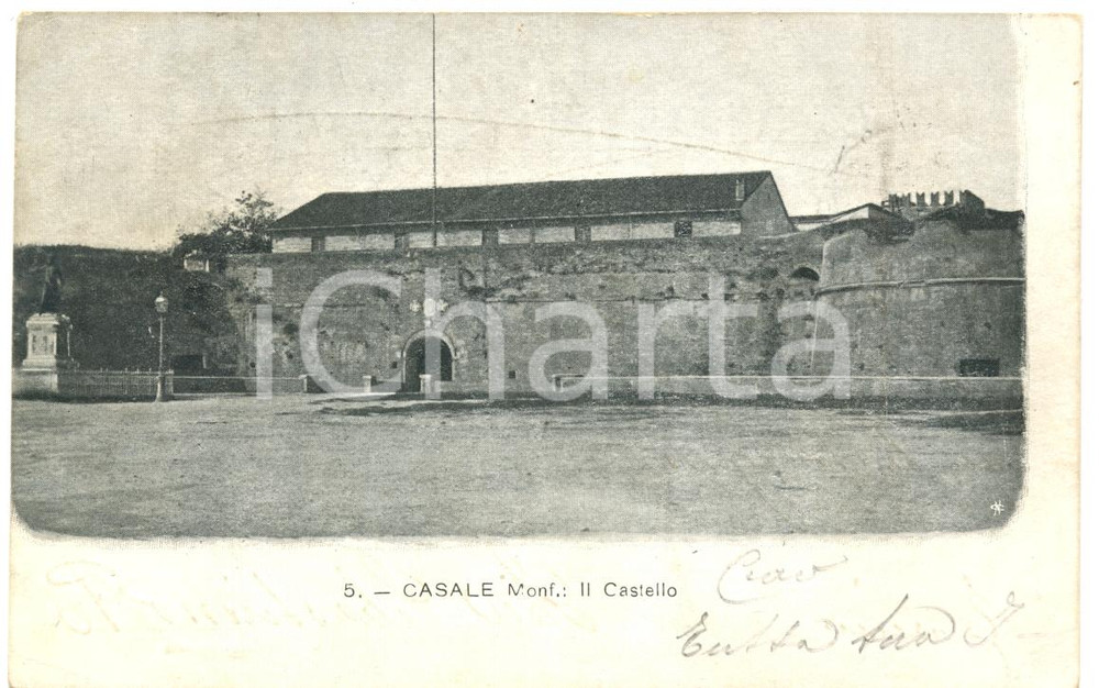 Cartolina originale da collezione 1904 CASALE MONFERRATO AL Castello dei PALEOLOGI Cartolina FP VG 1