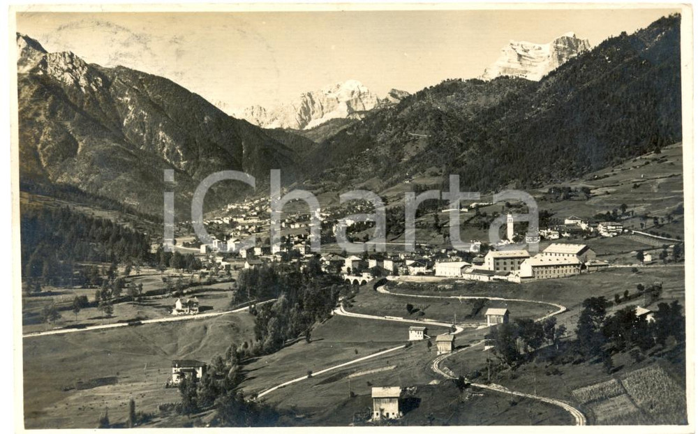 Cartolina originale da collezione 1925 VALLE DI CADORE BL Frazione VENAS con Monti CIVETTA e PELMO Cartolina FP 1