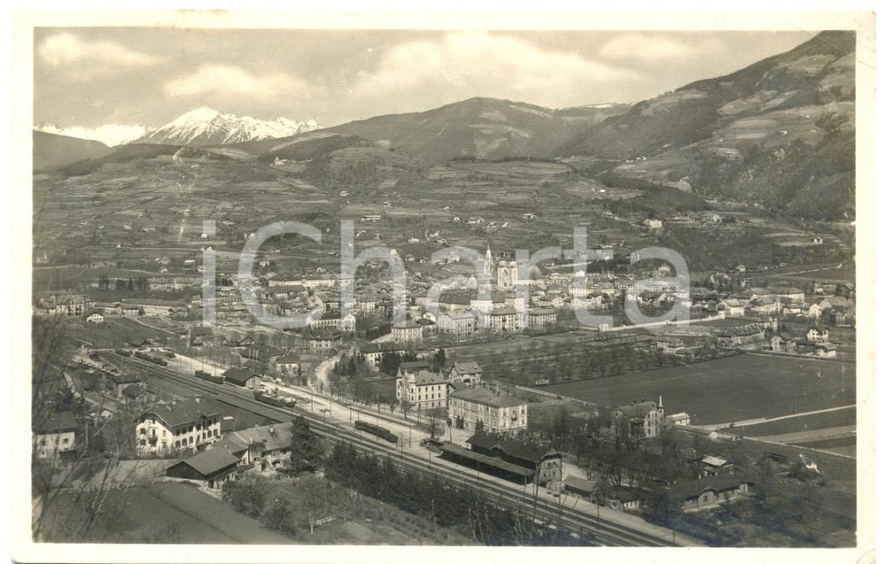 Autografo originale 1928 BRESSANONE BZ Veduta con ferrovia Cartolina autografa Emilio VON MOLARI 1
