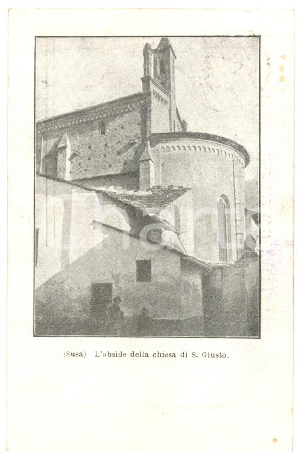 Cartolina originale da collezione 1901 SUSA TO Abside Chiesa di SAN GIUSTO Cartolina postale FP VG 1