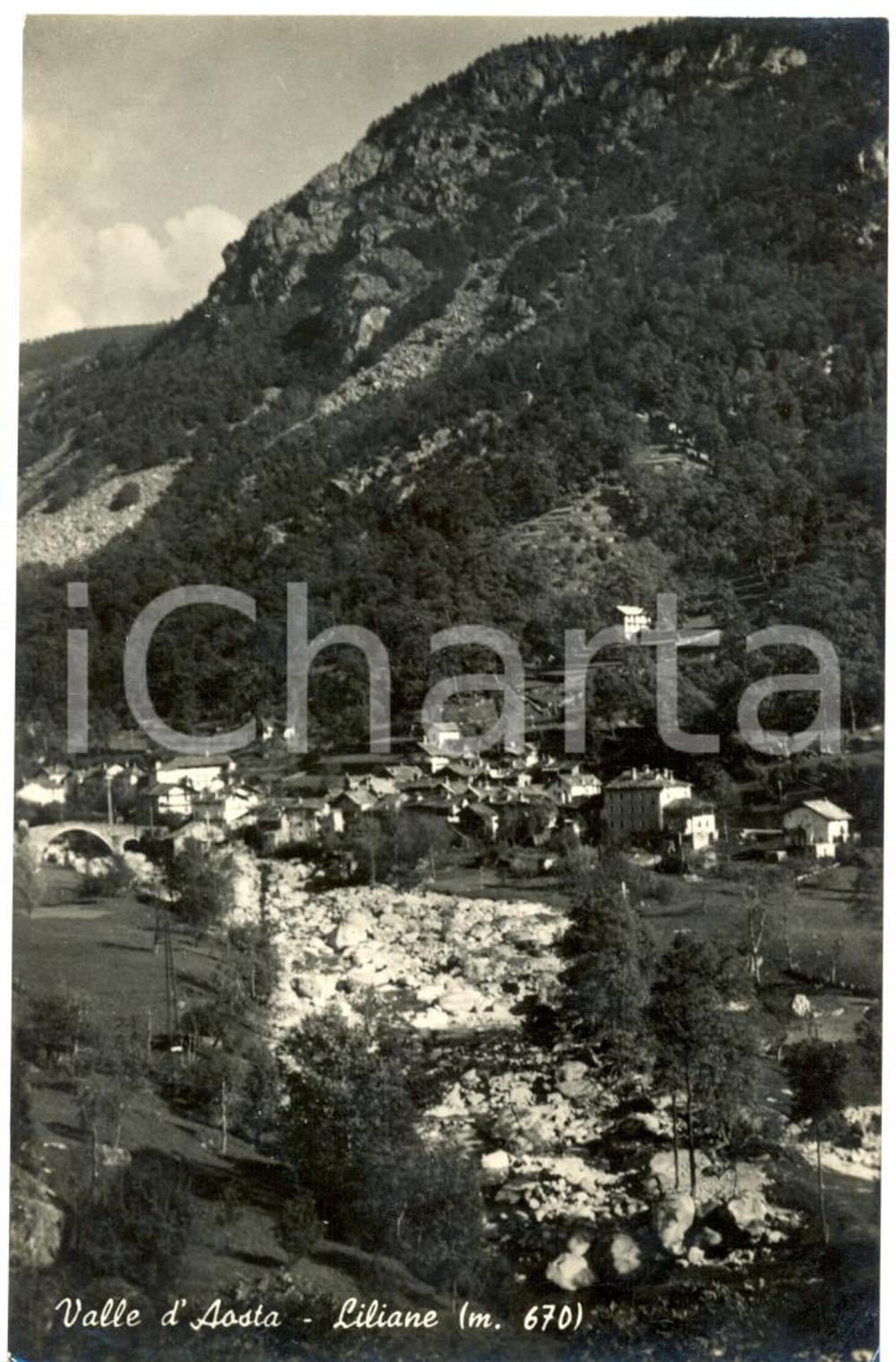 Cartolina originale da collezione 1951 MORGEX AO Panorama con Cascate LILIANE Cartolina postale FP VG 1