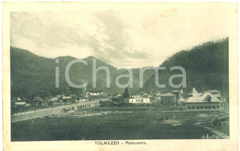 Cartolina originale da collezione 1928 TOLMEZZO UD Veduta panoramica generale Cartolina postale FP VG 1