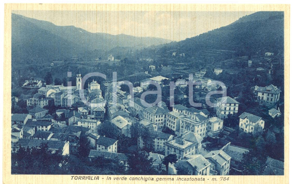 Cartolina originale da collezione 1937 TORRIGLIA GE Veduta aerea Cartolina postale FP VG 1