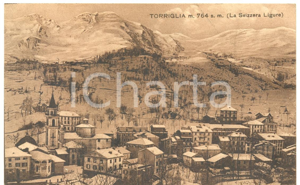 Cartolina originale da collezione 1929 TORRIGLIA GE Panorama della SVIZZERA LIGURE Cartolina postale FP VG 1