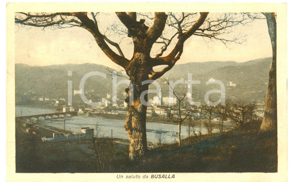 Cartolina originale da collezione 1929 BUSALLA GE Veduta panoramica con Chiesa SAN GIORGIO Cartolina FP VG 1