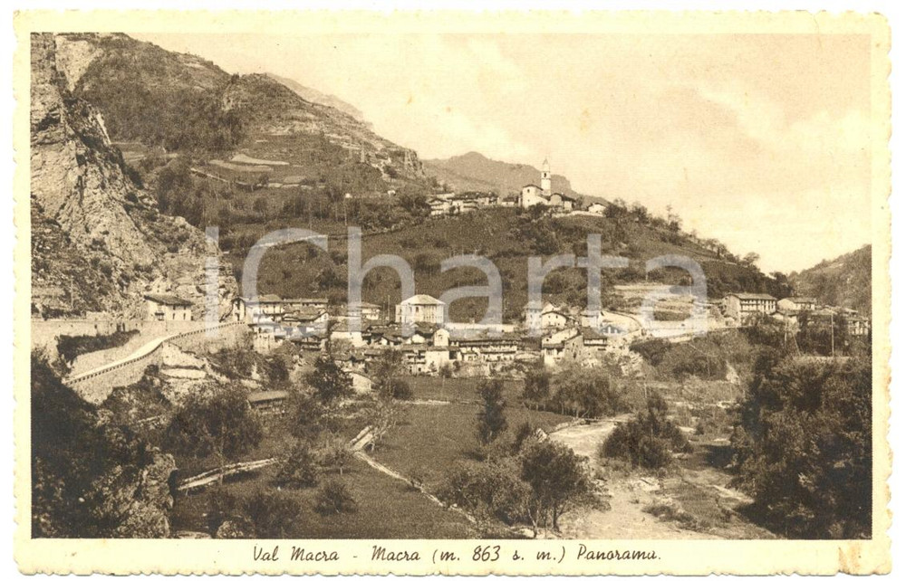 Cartolina originale da collezione 1940 MACRA CN Panorama della vallata Cartolina postale FP VG 1
