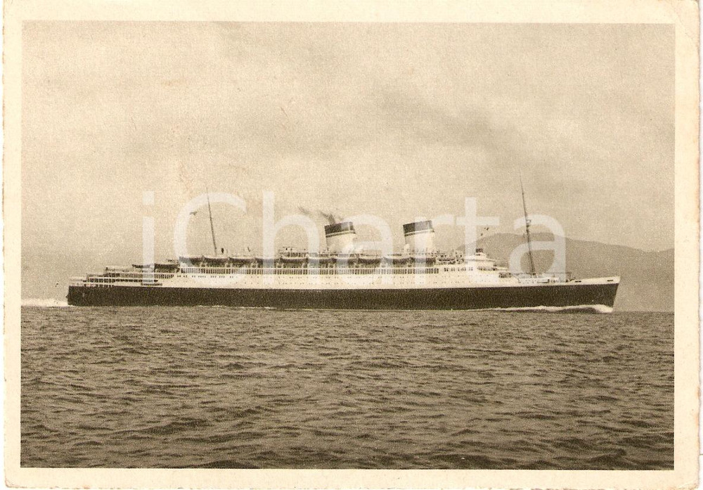 Cartolina originale da collezione 1935 MARINA MERCANTILE Transatlantico CONTE DI SAVOIA Flotte ITALIA Cartolina 1