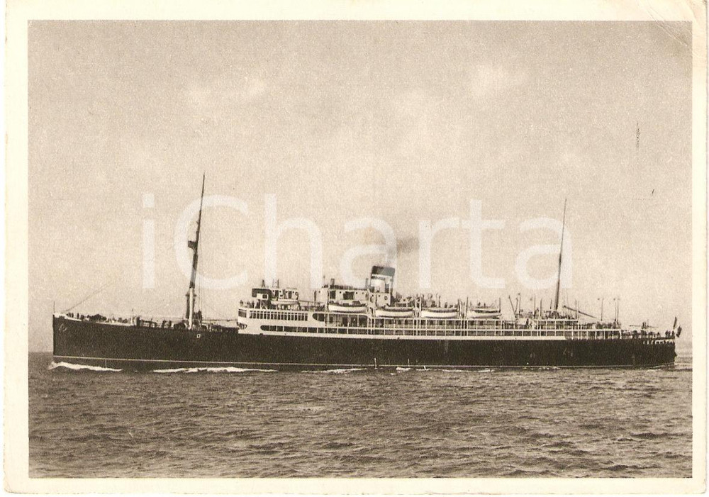 Cartolina originale da collezione 1936 MARINA MERCANTILE Motonave VIRGILIO Flotte riunite ITALIA Cartolina FG VG 1