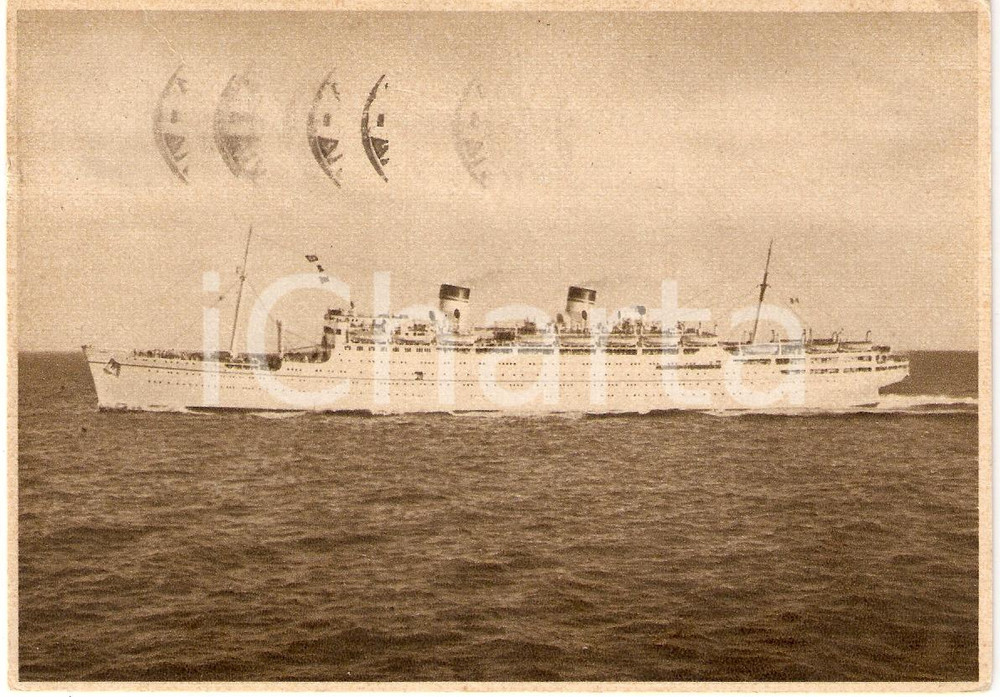 Cartolina originale da collezione 1955 MARINA MERCANTILE Turbonave CONTE BIANCAMANO Navigazione ITALIA Cartolina 1