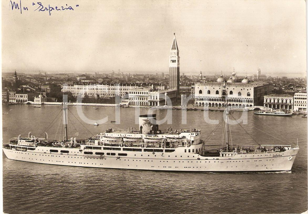 Cartolina originale da collezione 1949 VENEZIA SocietÃ  Navigazione ADRIATICA Motonave ESPERIA Marina Cartolina 1