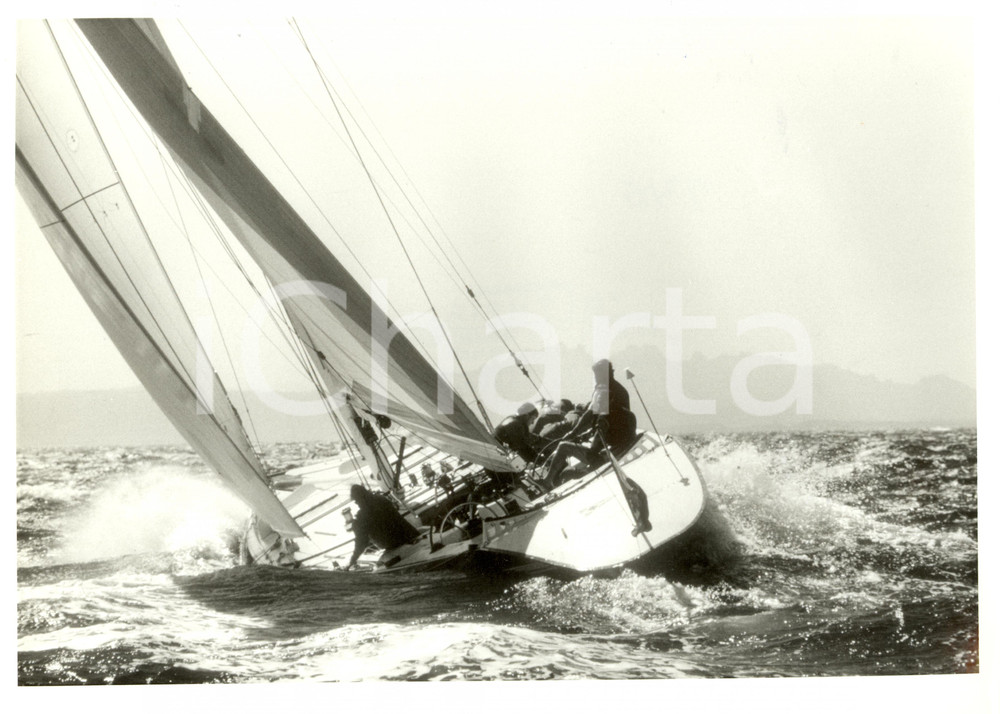Fotografia d epoca originale 1987 FREMANTLE Louis Vuitton Cup AZZURRA II virata SAILING REGATTA Foto 1 1