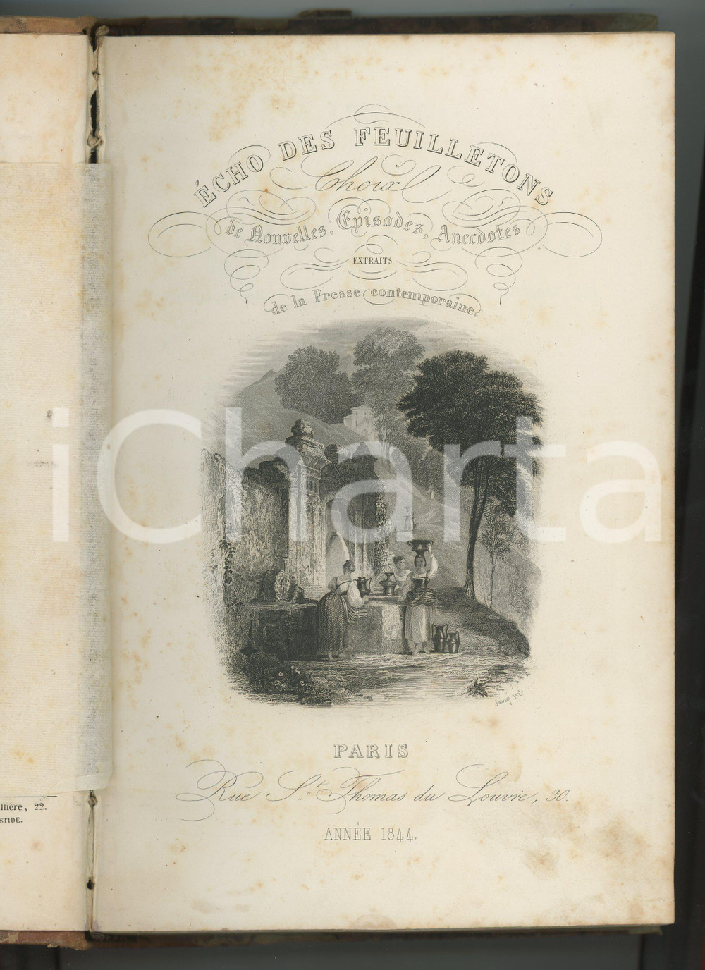 Libro, pubblicazione d epoca 1844 JeanBaptiste FELLENS L echo des feuilletons Alexandre DUMAS Georges SAND 1