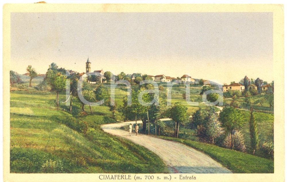 Cartolina originale da collezione 1932 PONZONE AL Strada verso frazione CIMAFERLE Cartolina ANIMATA FP VG 1