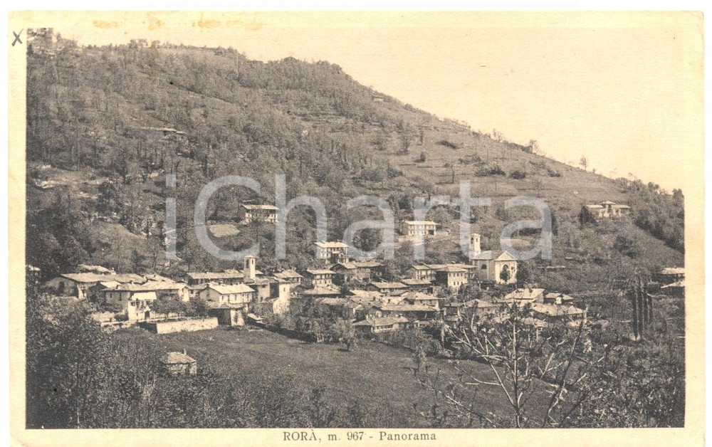 Cartolina originale da collezione 1934 RORA  TO Veduta panoramica Cartolina postale FP VG 1