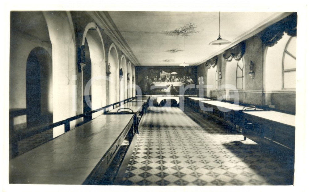 Cartolina originale da collezione 1940 ca STRESA BORROMEO VB Refettorio Collegio ROSMINI Cartolina postale FP VG 1