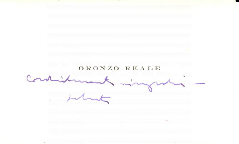 Autografo originale 1950 ca ROMA Biglietto Oronzo REALE con appunti Leo VALIANI Autografo 1