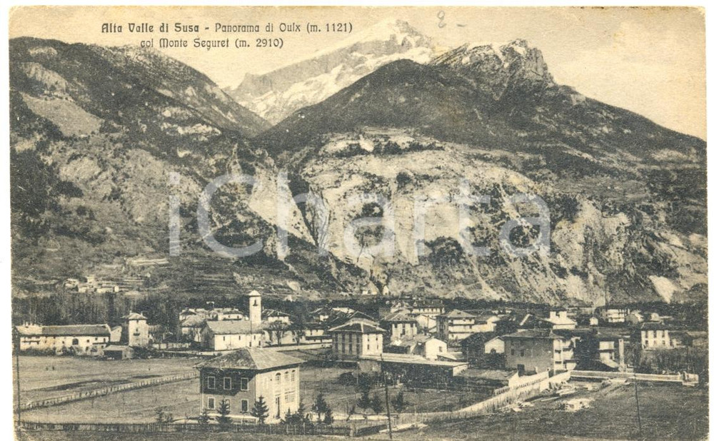 Cartolina originale da collezione 1927 OULX TO Panorama Monte SEGURET Alta VALLE DI SUSA Cartolina FP NV 1
