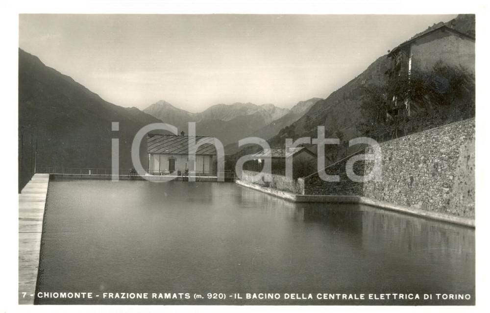 Cartolina originale da collezione 1941 CHIOMONTE TO Bacino Centrale elettrica frazione RAMATS Cartolina FP NV 1