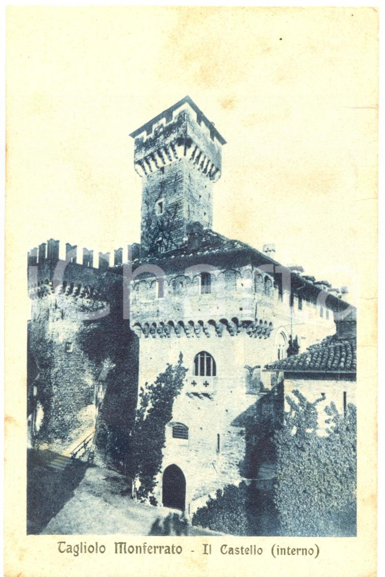 Cartolina originale da collezione 1921 TAGLIOLO MONFERRATO AL Scorcio cortile Castello Cartolina postale FP VG 1