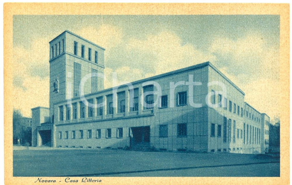 Cartolina originale da collezione 1939 NOVARA Casa Littoria in Piazza del POPOLO Cartolina postale FP NV 1