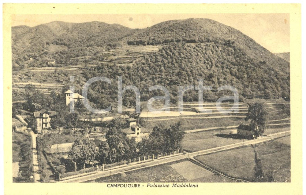 Cartolina originale da collezione 1946 CAMPO LIGURE GE Palazzine frazione LA MADDALENA Cartolina postale FP VG 1