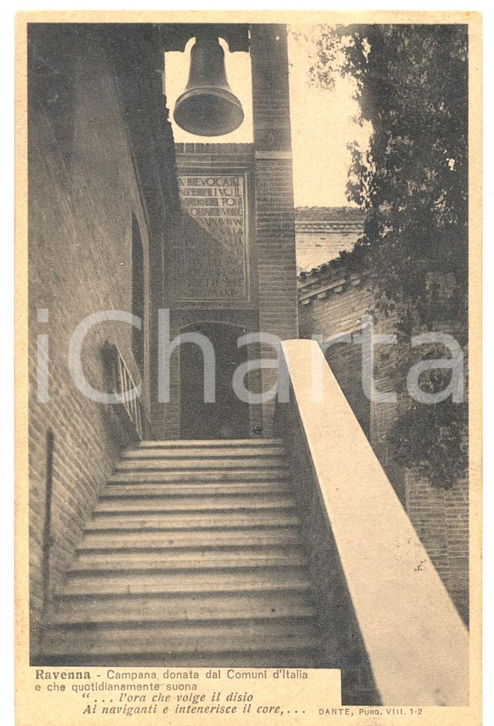 Cartolina originale da collezione 1924 RAVENNA Campana donata dai Comuni d ITALIA Cartolina postale FP VG 1