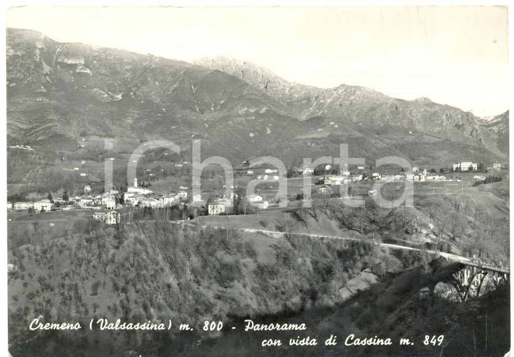 Cartolina originale da collezione 1955 CREMENO LC Panorama di CASSINA Cartolina postale FG VG 1