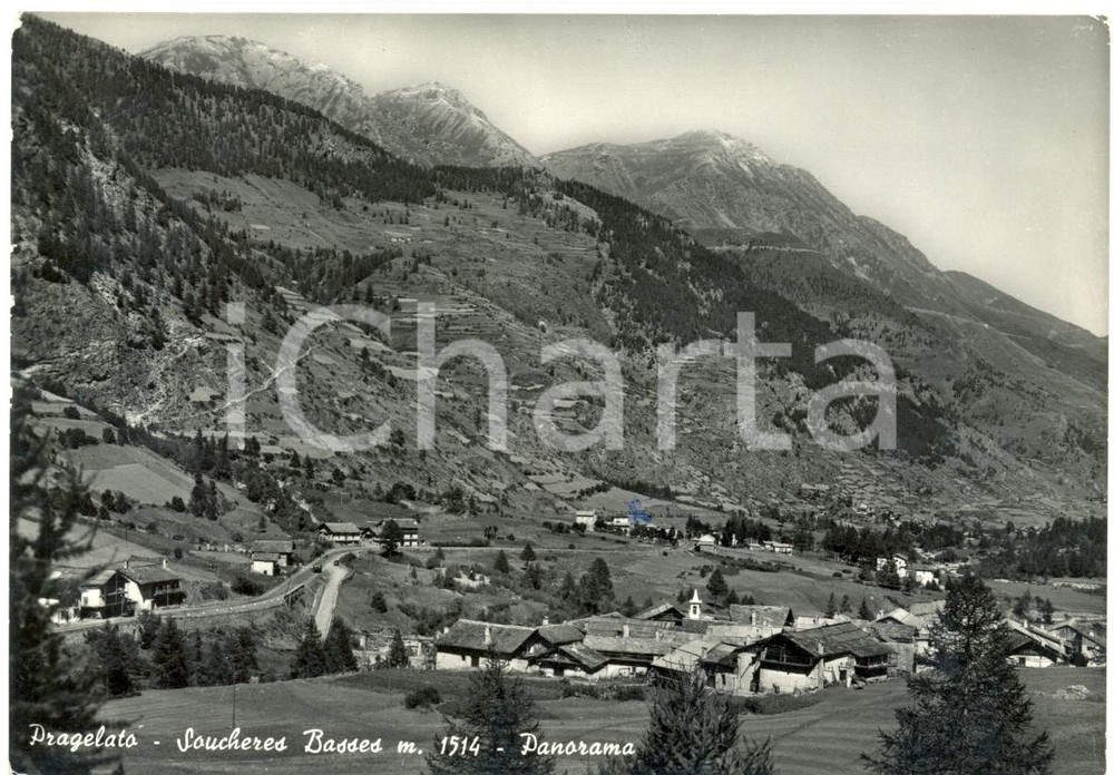 Cartolina originale da collezione 1956 PRAGELATO TO Frazione SOUCHERES BASSES Val CHISONE Cartolina FG VG 1