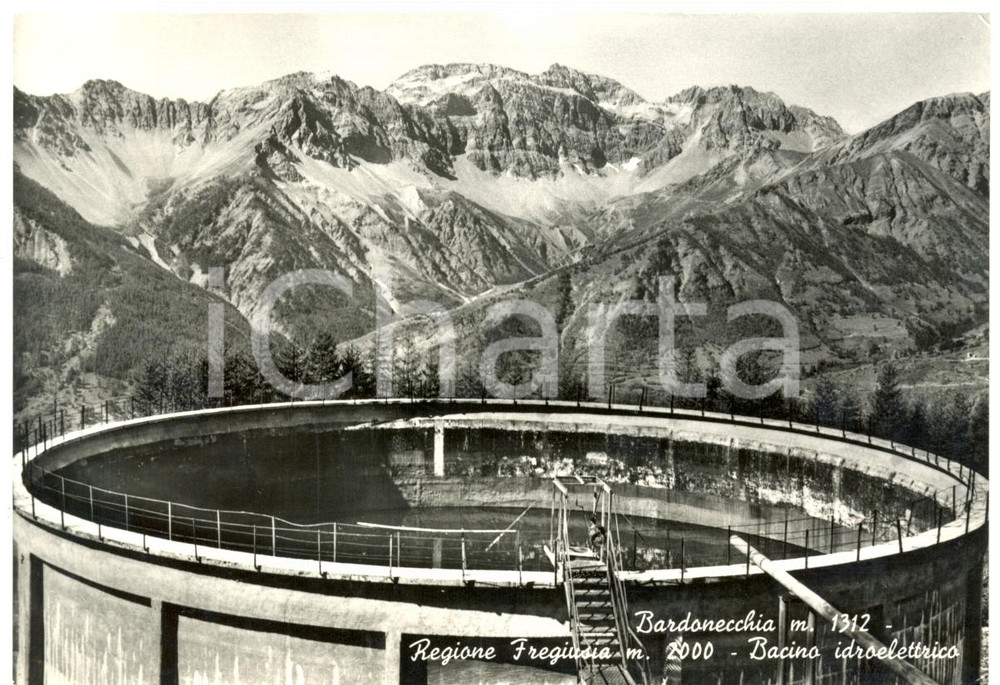 Cartolina originale da collezione 1960 ca BARDONECCHIA TO Bacino idroelettrico della REGIONE FREGIUSIA FG VG 1