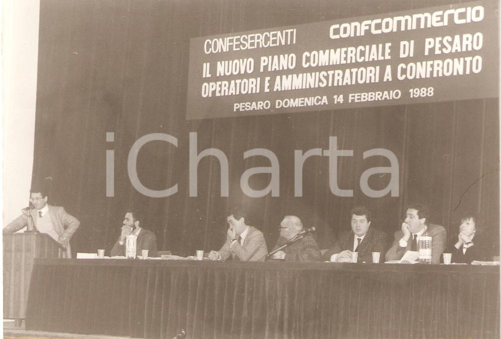 Fotografia d epoca originale 1988 PESARO Convegno CONFESERCENTI CONFCOMMERCIO per Piano commerciale Foto 1