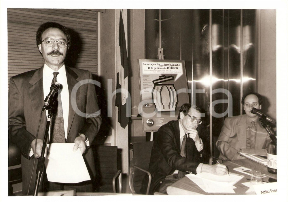 Fotografia d epoca originale 1995 PESARO Sala CONSIGLIO PROVINCIALE Convegno Gestione dei riufiuti Fotografia 1
