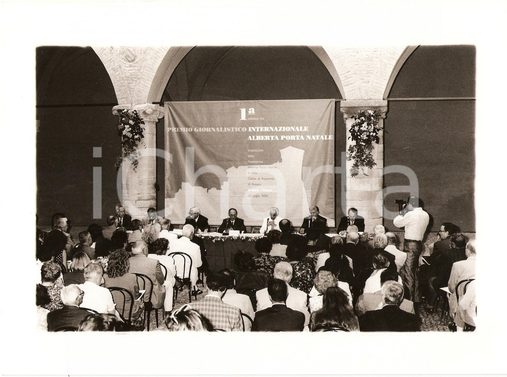 Fotografia d epoca originale 1990 GRADARA PU Premio Alberto PORTA NATALE Antonio BRANCATI Terenzio MONTESI 1