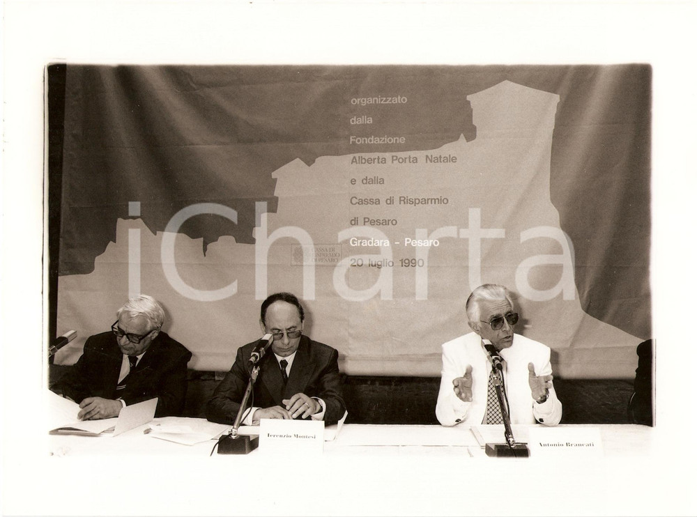Fotografia d epoca originale 1990 GRADARA PU Premio Alberto PORTA NATALE Antonio BRANCATI Terenzio MONTESI 1