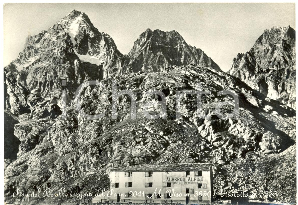 Cartolina originale da collezione 1960 CRISSOLO CN CAI Albergo PIANO DEL RE Guida Giovanni PEROTTI MONVISO 1