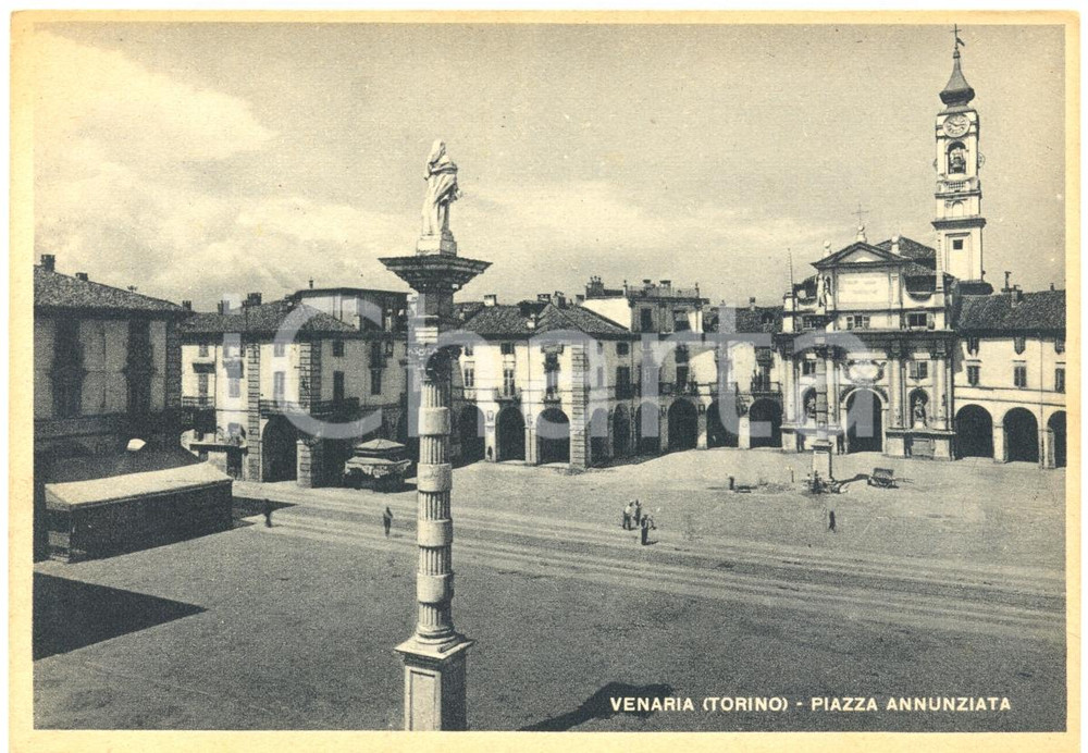 Cartolina originale da collezione 1940 ca VENARIA REALE TO Passanti in piazza ANNUNZIATA Cartolina postale FG NV 1