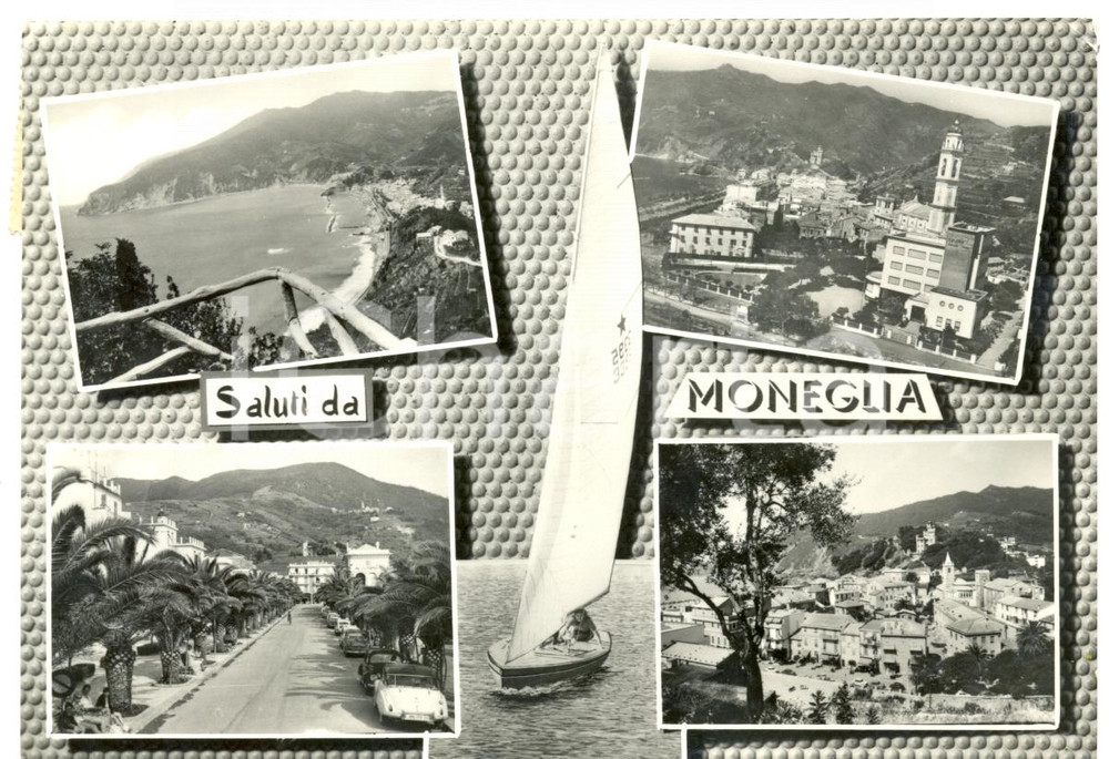 Cartolina originale da collezione 1966 MONEGLIA GE Vedutine panoramiche Cartolina FG VG ANIMATA 1