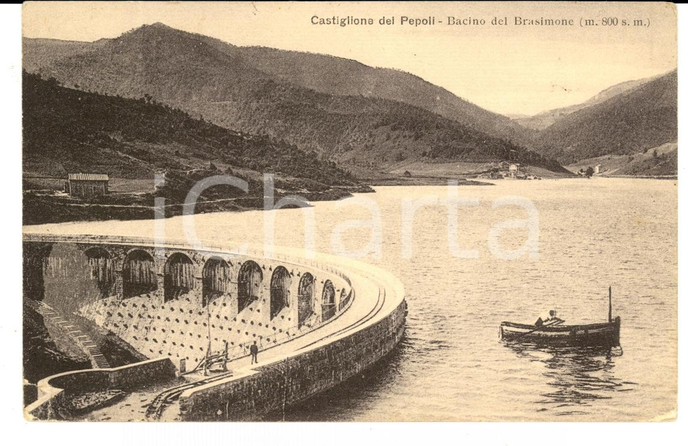 Cartolina originale da collezione 1914 CASTIGLIONE DEI PEPOLI BO Bacino di BRASIMONE Cartolina Postale FP VG 1