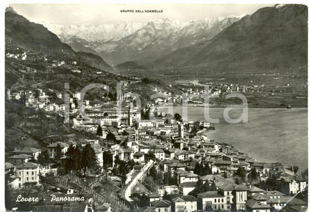 Cartolina originale da collezione 1961 LOVERE BG Lago d ISEO e Gruppo dell ADAMELLO Cartolina postale FG VG 1