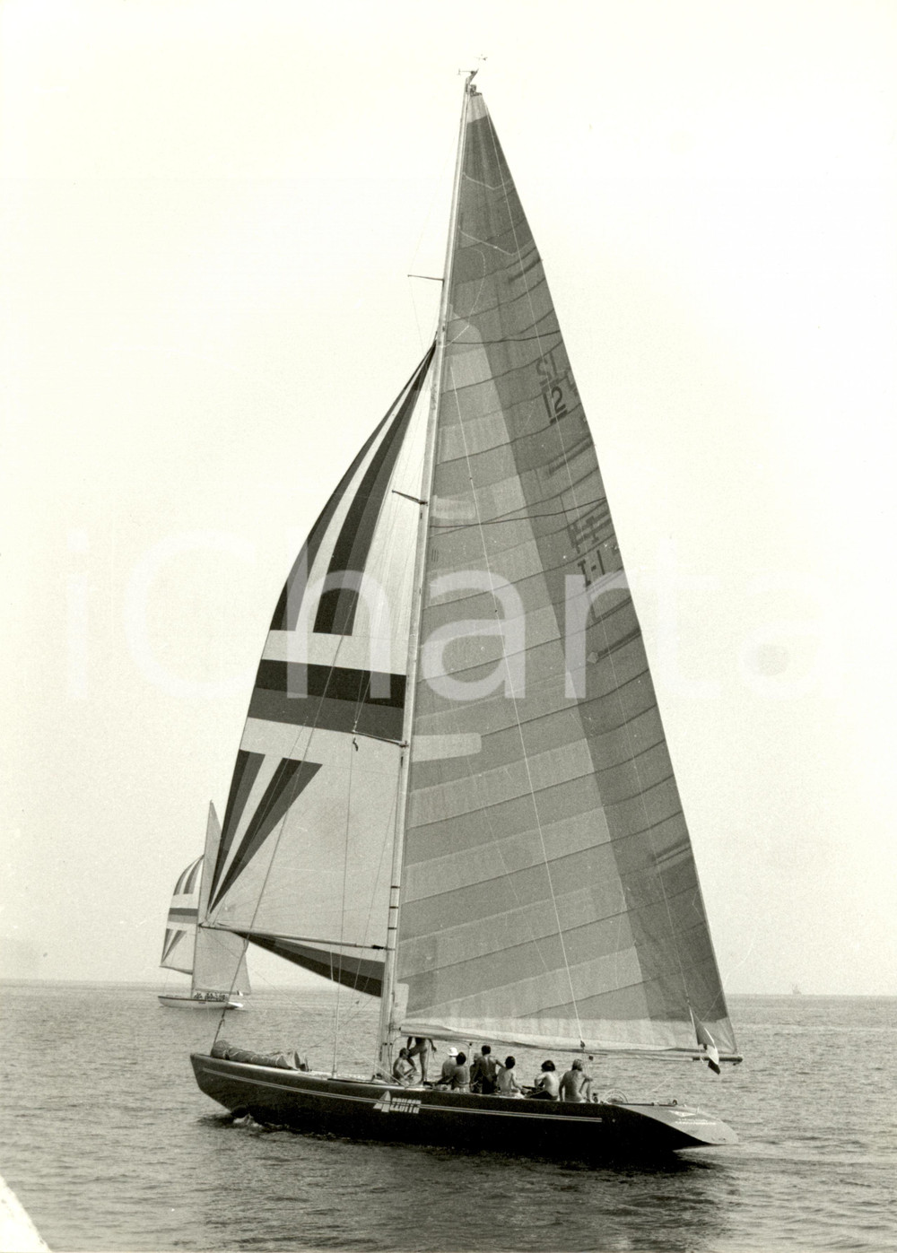 Fotografia d epoca originale 1983 SAILING REGATTA Vela AZZURRA I1 AZZURRA I4 Collaudo imbarcazioni Foto 1