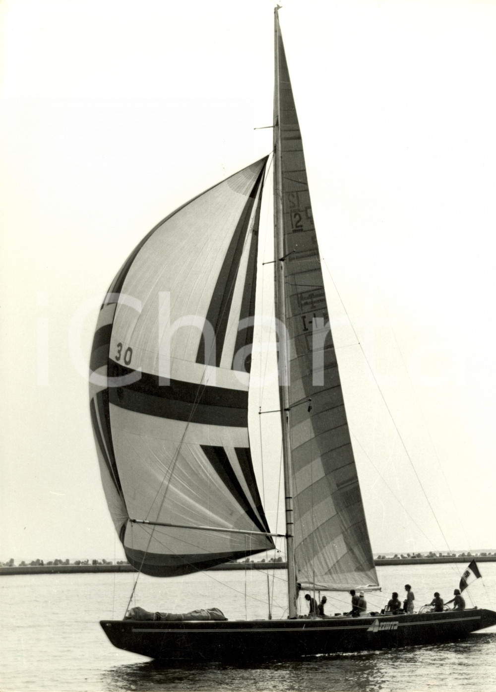 Fotografia d epoca originale 1983 SAILING REGATTA Vela Collaudo AZZURRA I4 imbarcazione Fotografia 1