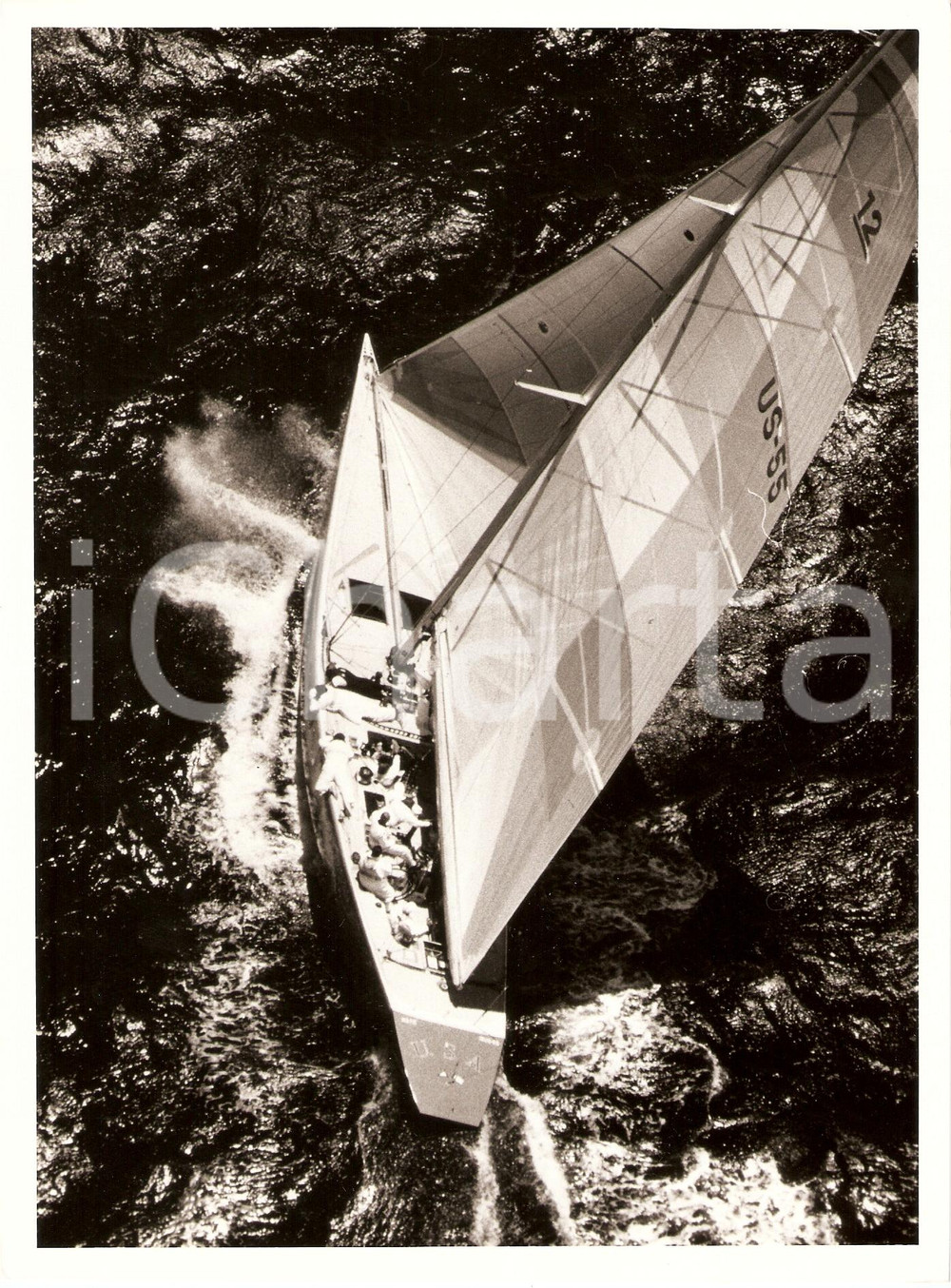 Fotografia d epoca originale 1987 FREMANTLE Louis Vuitton Cup US55 STARS AND STRIPES Veduta aerea Foto 1 1