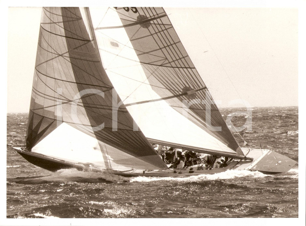 Fotografia d epoca originale 1987 FREMANTLE AU Louis Vuitton Cup US55 STARS AND STRIPES Sailing regatta 1