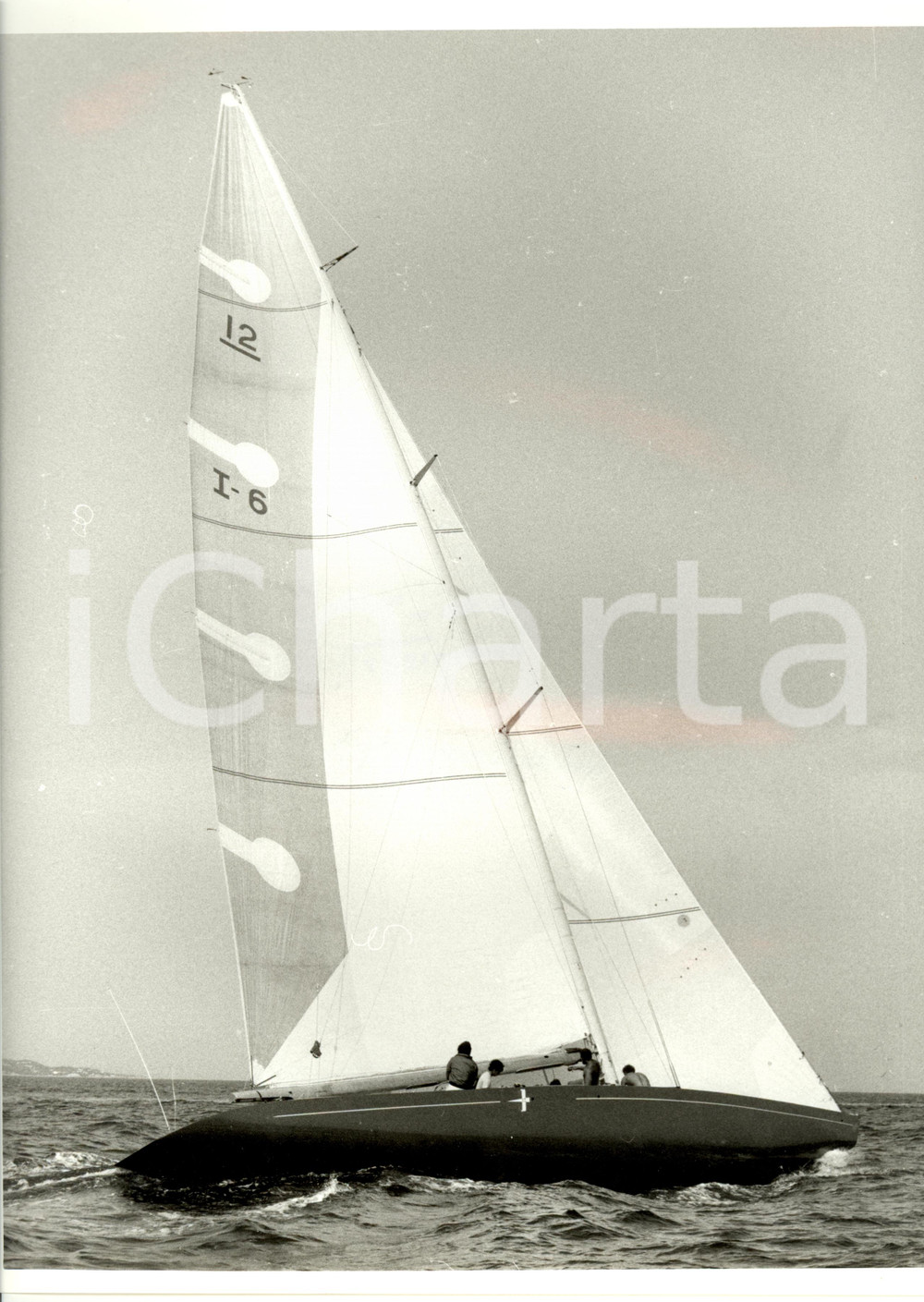 Fotografia d epoca originale 1986 VELA Imbarcazione ITALIA Yacht Club Italiano SAILING REGATTA Foto 24 x 30 1