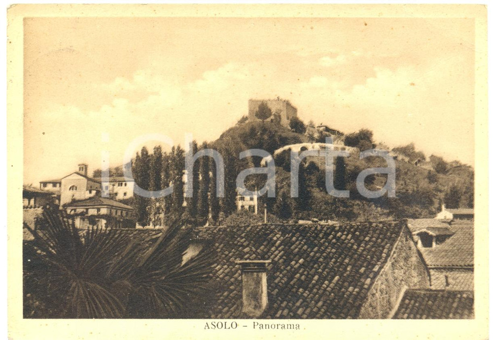 Cartolina originale da collezione 1950 ASOLO TV Scorcio panoramico Cartolina postale FG VG 1