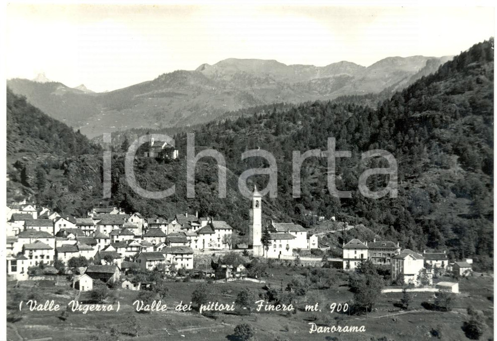 Cartolina originale da collezione 1965 MALESCO VB frazione FINERO Panorama paese in VAL VIGEZZO Cartolina FG VG 1